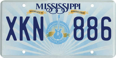 MS license plate XKN886