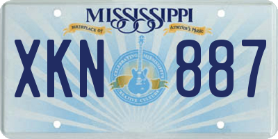 MS license plate XKN887