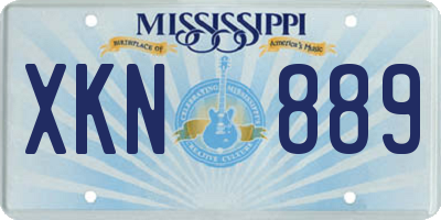 MS license plate XKN889
