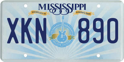 MS license plate XKN890