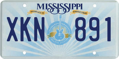 MS license plate XKN891
