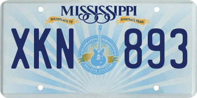 MS license plate XKN893