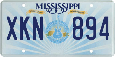 MS license plate XKN894