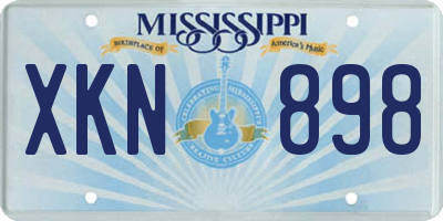 MS license plate XKN898