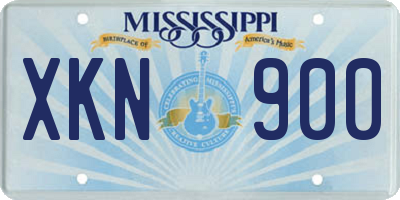 MS license plate XKN900