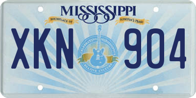 MS license plate XKN904