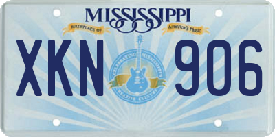 MS license plate XKN906