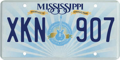 MS license plate XKN907