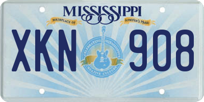 MS license plate XKN908