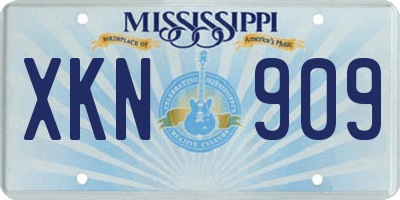 MS license plate XKN909