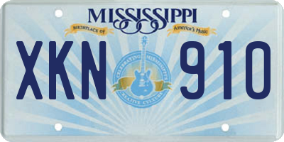 MS license plate XKN910