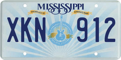 MS license plate XKN912