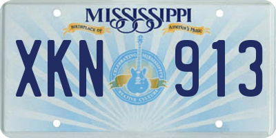 MS license plate XKN913