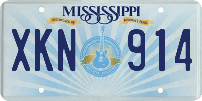 MS license plate XKN914