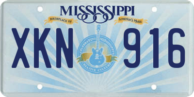 MS license plate XKN916
