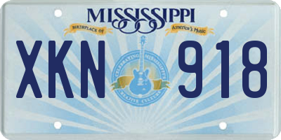 MS license plate XKN918