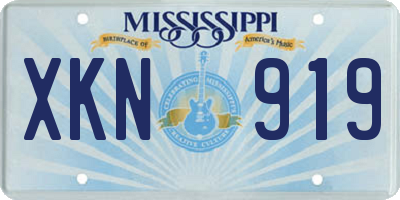 MS license plate XKN919