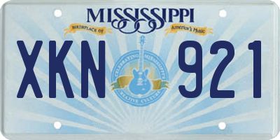MS license plate XKN921