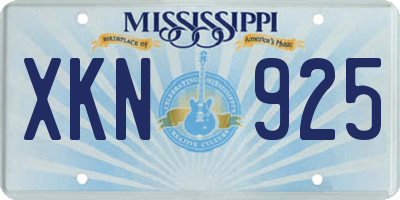 MS license plate XKN925