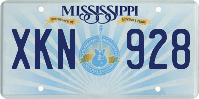 MS license plate XKN928