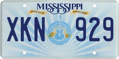 MS license plate XKN929