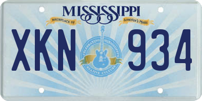 MS license plate XKN934