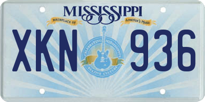 MS license plate XKN936