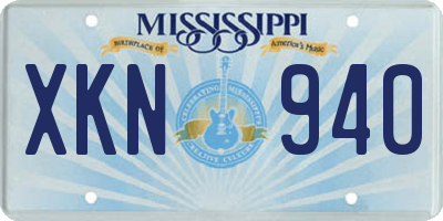 MS license plate XKN940