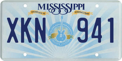 MS license plate XKN941