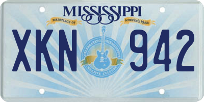 MS license plate XKN942
