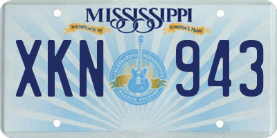 MS license plate XKN943
