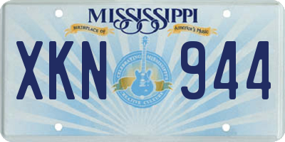 MS license plate XKN944