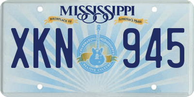 MS license plate XKN945