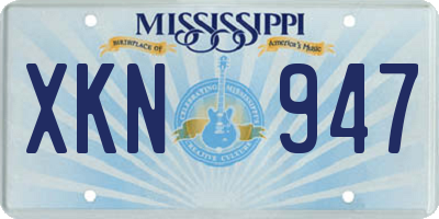 MS license plate XKN947