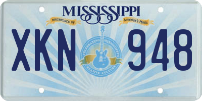 MS license plate XKN948