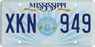 MS license plate XKN949