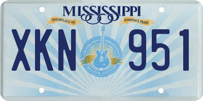 MS license plate XKN951