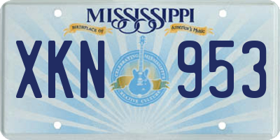 MS license plate XKN953