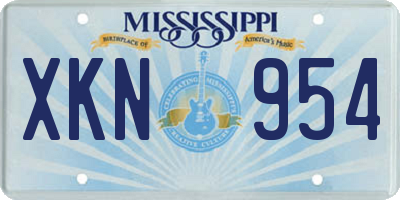 MS license plate XKN954