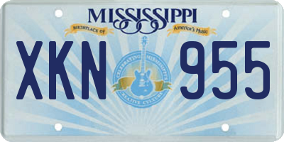 MS license plate XKN955