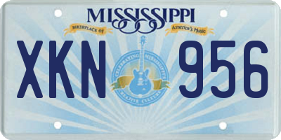 MS license plate XKN956
