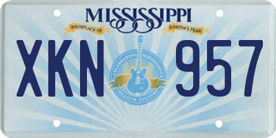 MS license plate XKN957