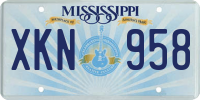 MS license plate XKN958