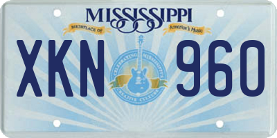 MS license plate XKN960