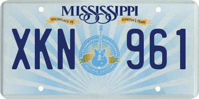MS license plate XKN961