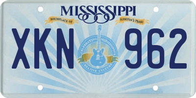 MS license plate XKN962