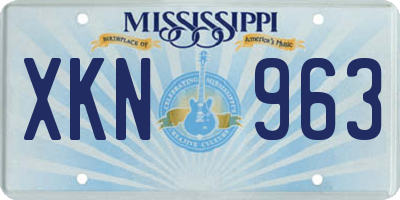 MS license plate XKN963