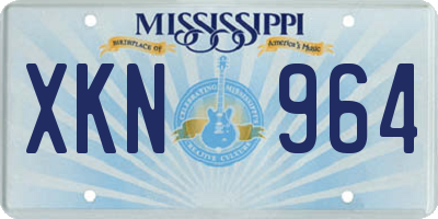 MS license plate XKN964