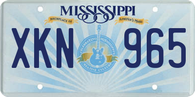 MS license plate XKN965