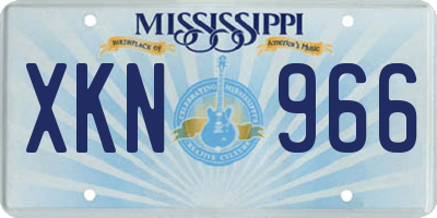 MS license plate XKN966